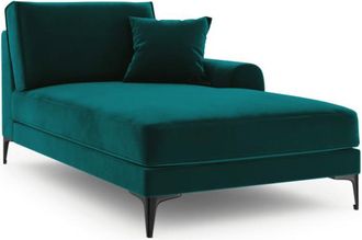 BLOOMINGLOFT Chaiselongue Madara mit Samtbezug - Petrol