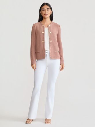 Misook Relaxed Lightweight Soft Tweed Knit Jacket in Charmeuse at Nordstrom, Size Xx-Large