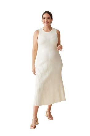 Ingrid & Isabel A-LINE SWEATER KNIT DRESS in Ivory at Nordstrom, Size Medium
