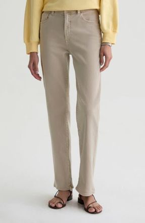 AG - Adriano Goldschmied Brinley High Waist Straight Leg Jeans in Sulfur Light Taupe at Nordstrom, Size 24