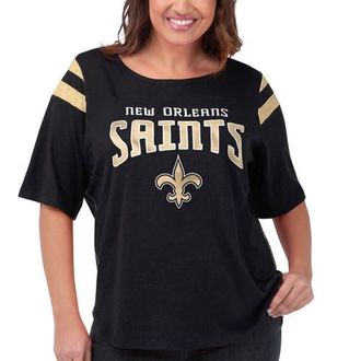 G-III 4Her by Carl Banks Womens G-III 4Her by Carl Banks Black New Orleans Saints Plus Size Linebacker T-Shirt at Nordstrom, Size 4X