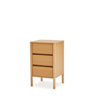 Koketto Home Mesita de noche 45 cm de madera con 3 cajones y dise&ntilde;o n&oacute;rdico