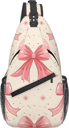 Generic Star Pink Bow Shoulder Bag Trendy Crossbody Bag Lightweight Backpack For Camping Casual Shopping
