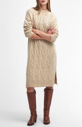 Barbour Elisha Long Sleeve Wool Blend Sweater Dress in White Pepper at Nordstrom Rack, Size 2 Us / 6 Uk