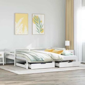 Berkfield Home Daybed with Drawers without Mattress White 90x200 cm Solid Wood