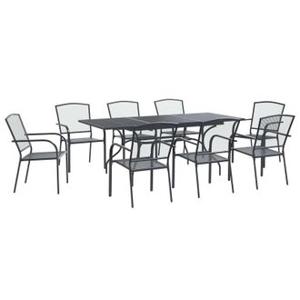 vidaXL Conjunto De Comedor De Jard&iacute;n 9 Pcs Gris Antracita Vidaxl
