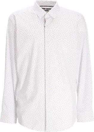 BOSS long-sleeve patterned shirt - White