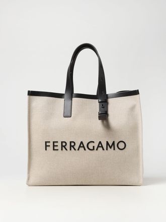 Ferragamo Borsa Ferragamo in canvas e pelle con logo