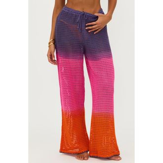 Beach Riot Alex Tie Dye Wide Leg Cover-Up Pants in Coral Bay Sunset at Nordstrom Rack, Size Medium