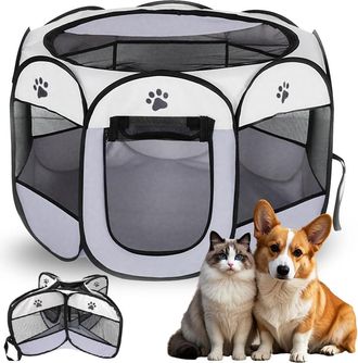 OEM Parque Infantil Plegable Para Cachorros De 74x74x45 Cm, Parque Infantil Port&aacute;til Para Gatos, Recinto Para Animales Peque&ntilde;os, Parque Infantil Para Perr