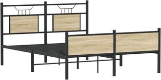 vidaXL Vidaxl - Estructura De Cama Sin Colch&oacute;n Madera Roble Sonoma 150x200 Cm