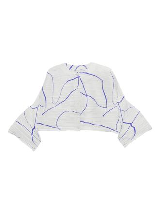 Pleats Please Issey Miyake abstract-pattern top - Silver