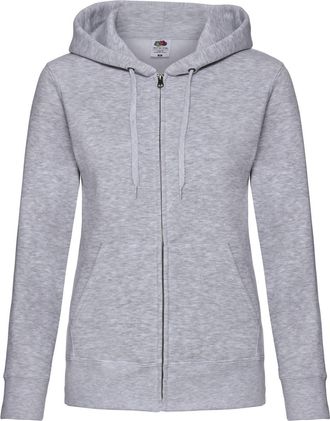 Fruit Of The Loom Fruit of the Loom Dames/Dames Premium Heather Hooded Jacket met rits Lady Fit (Heide Grijs)