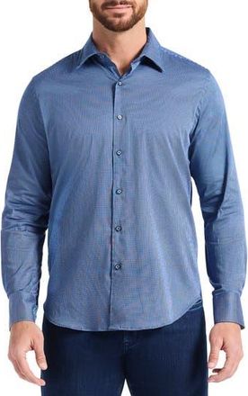 Robert Graham Cortland Stretch Cotton Button-Up Shirt in Navy at Nordstrom Rack, Size Xxx-Large