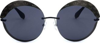 adidas Ladies Black Round Sunglasses OR0019-24C-1