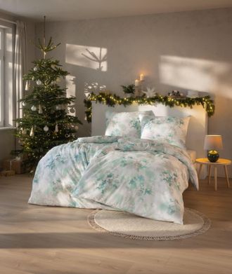 OEM Juego De Ropa De Cama De Franela Estella 4467/630 Con Estampado De Flores Escarchadas, 160x200cm, 3 Piezas