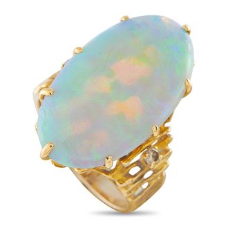 Luxury Bazaar 18K Yellow Gold 12.0ct Opal Cocktail Ring MF03-063026