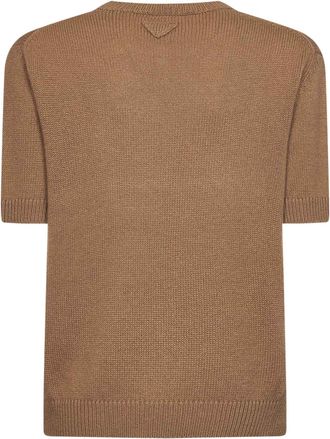Prada Womens Cashmere Sweater With Scarf, Camel