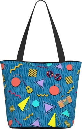 AOOEDM Vintage 80s 90s Geometric Ladies Shopping Bag 13x11x7in.The Perfect ValentineS Day Gift.It Is The Best ValentineS Day Gift For Mom, Daughter, Wife,Etc