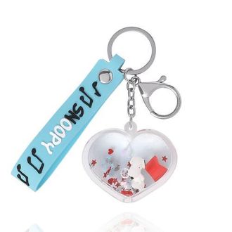 Peanuts Snoopy Heart Liquid Keychain in Bright Blue at Nordstrom