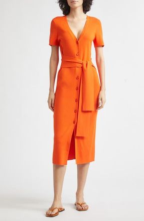 Toccin Agnes Short Sleeve Sweater Dress in Flame at Nordstrom, Size X-Small