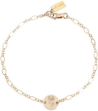Set & Stones Lily Birth Flower Pendant Bracelet in Gold /September-Morning Glory at Nordstrom