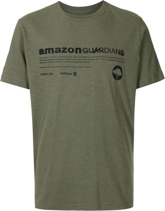 Osklen text-print cotton T-shirt - men - Cotton - GG - Green