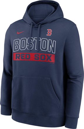 Nike Boston Red Sox Club Nike Mens MLB Pullover Hoodie in Blue | NKDK44BBQ-2VW