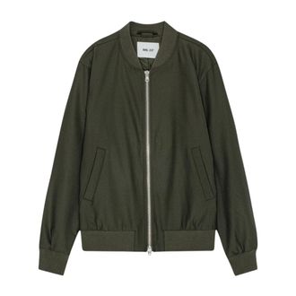 Nn.07 Donkere Leger Wolblend Bomberjack - Heren - Bomber jackets - Groen - S - Wol - Jassen