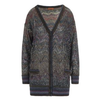 Missoni Cardigans, female, Multicolor, Size: XS Metallic Sweater Collection