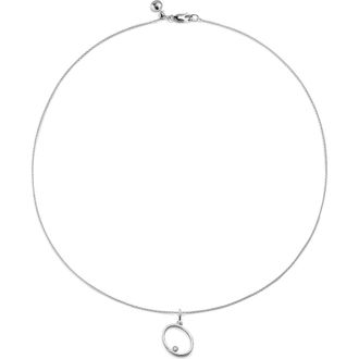 Monica Vinader Lab Grown Diamond Initial Pendant in Sterling Silver O at Nordstrom