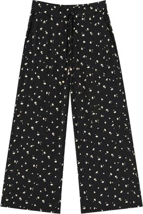 Max Mara Veliero Broek - Dames - Wijde Broeken - Zwart - S - Polyester - Broeken