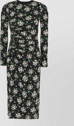 Dolce & Gabbana floral stretch silk midi dress ruched