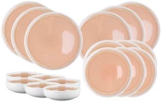 Bj&ouml;rn Borg Juego de vajilla OXYGEN - 18 Piezas - Rosa empolvado