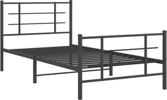 vidaXL Estructura cama sin colchón con estribo metal negro 107x203 cm Vidaxl