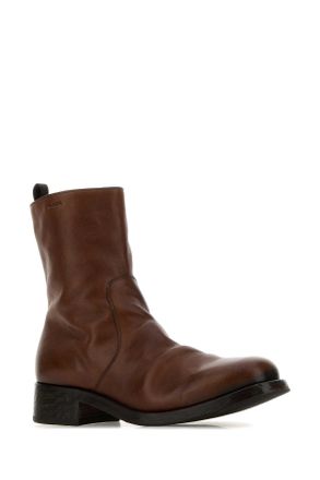 Prada Mens Brown Leather Boots Cacao Stivali