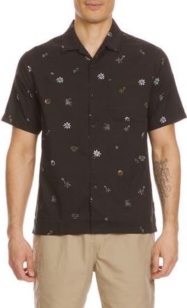 Quiksilver Beach Club Casual Short Sleeve Button-Up Shirt in Black at Nordstrom Rack, Size X-Large