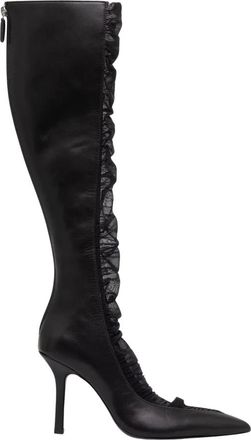 Patrizia Pepe Minimal Shape Second Skin Laarzen met Hak - Dames - Schoenen - Zwart - Maat: 37 EU Leer