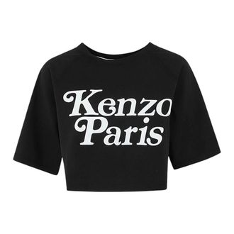 Kenzo T-Shirts, female, Black, Size: XS Cropped T-shirt