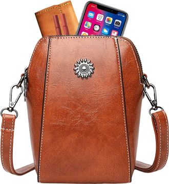 Generic Vertical Crossbody Bag - Leather Cell Phone Bag for Women, All Combination Phone Bags | Bill for Cash, Keys, Passport, Glasses, V Bag, Yellow, Consult