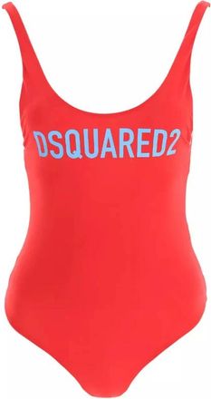Dsquared2 Rood badpak met blauw logo - Dames - Badpakken - Rood - XS - Badmode