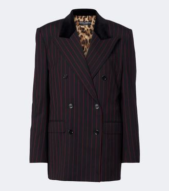 Dolce & Gabbana Blazer in misto lana e cotone a righe