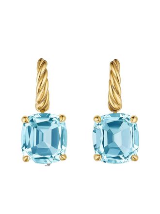 David Yurman 18kt geelgouden Marbella oorbellen met blauwe topaas