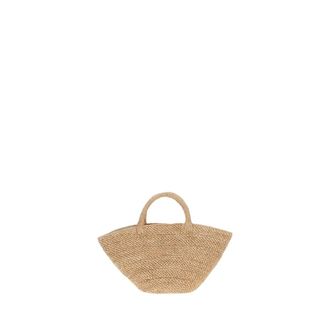 Ibeliv Tote Bags, female, Beige, Size: ONE SIZE Borsa piccola in rafia con due manici, foderata