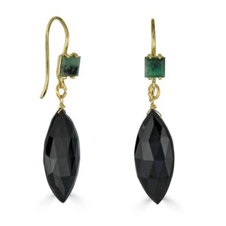 Rachel Reinhardt Jewelry Womens Spinel Emerald Accent Earrings In Black