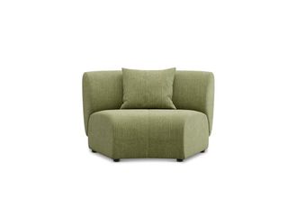 Castlery Auburn Curve Wedge Sofa Customized, (Washed Chenille) Moss, Machine Washable, Modular for Sofas, Green, Castlery