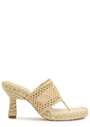 Chloé Isla Raffia Heeled Sandal - Beige - 41 (IT41 / UK8)