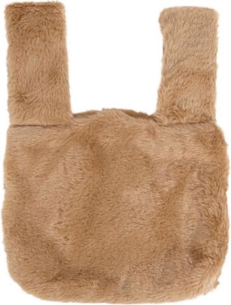 Generic Womens Plush Bags Imitation Mink For Women Underarm Bag Soft Plush Small Shoulder Warm Fluffy Winter(Khaki)