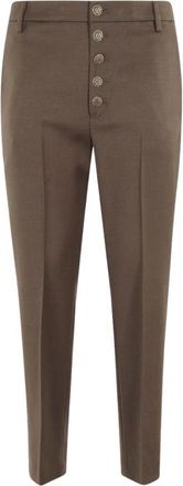 Dondup Nima Loose-fit Broek - Dames - Slim Fit Broeken - Bruin - W30 - Wol - Broeken