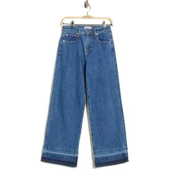 SIMKHAI Jude Mid Rise Crop Wide Leg Jeans in Marine at Nordstrom Rack, Size 24